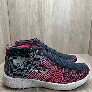 Skechers Burst Sweet Symphony Sneakers Womens 9.5 Lace Up Knit Mesh Black Pink